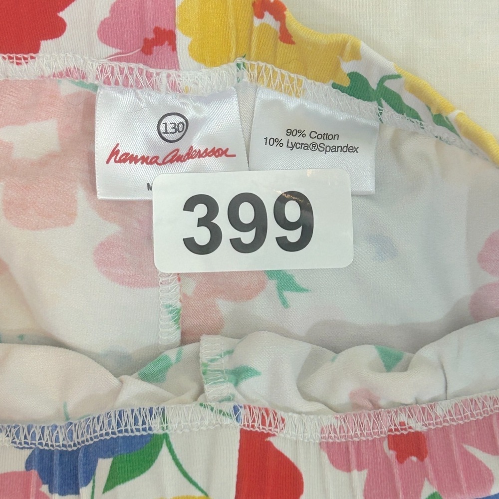 Hanna Andersson Pants Girls Crop Floral Print Multi Color Classic Size 130 - Picture 2 of 3